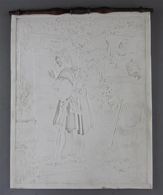 Eleven German porcelain lithophanes, late 19th century, 29.5 x 23.5cm excl. frame